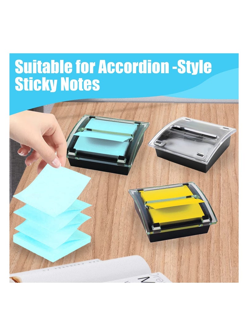 , 2pcs Pop-up Sticky Note Boxes, Black Base Clear Top Sticky Notes Container, Plastics Box for Office, Hospital, Store - Image 5